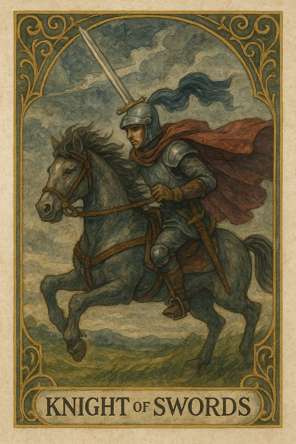 Knight of Swords Tarot Card
